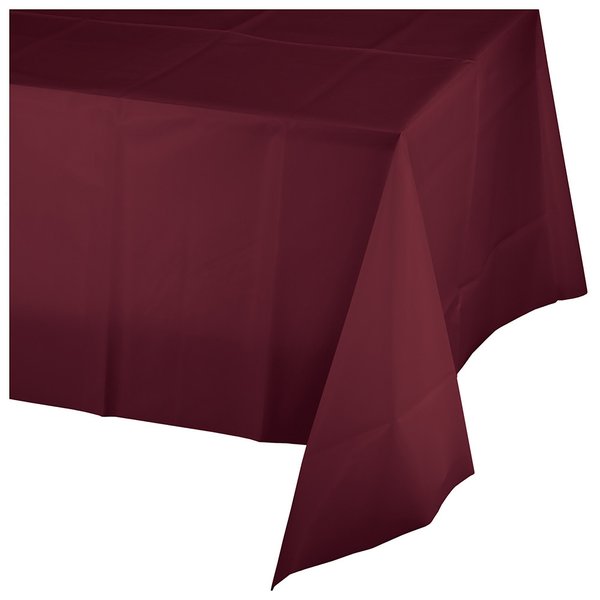 Touch Of Color Burgundy Red Plastic Tablecloth, 108"x54", 12PK 723122